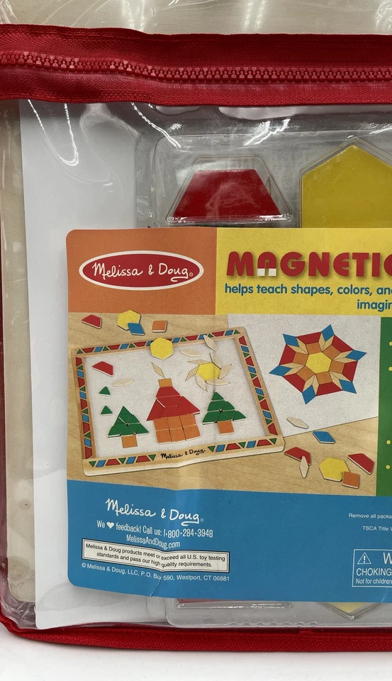Melissa & Doug Kit de Bloques de Patrón Magnético Juego de Juguetes Educativos de Madera Foto 3 de 4