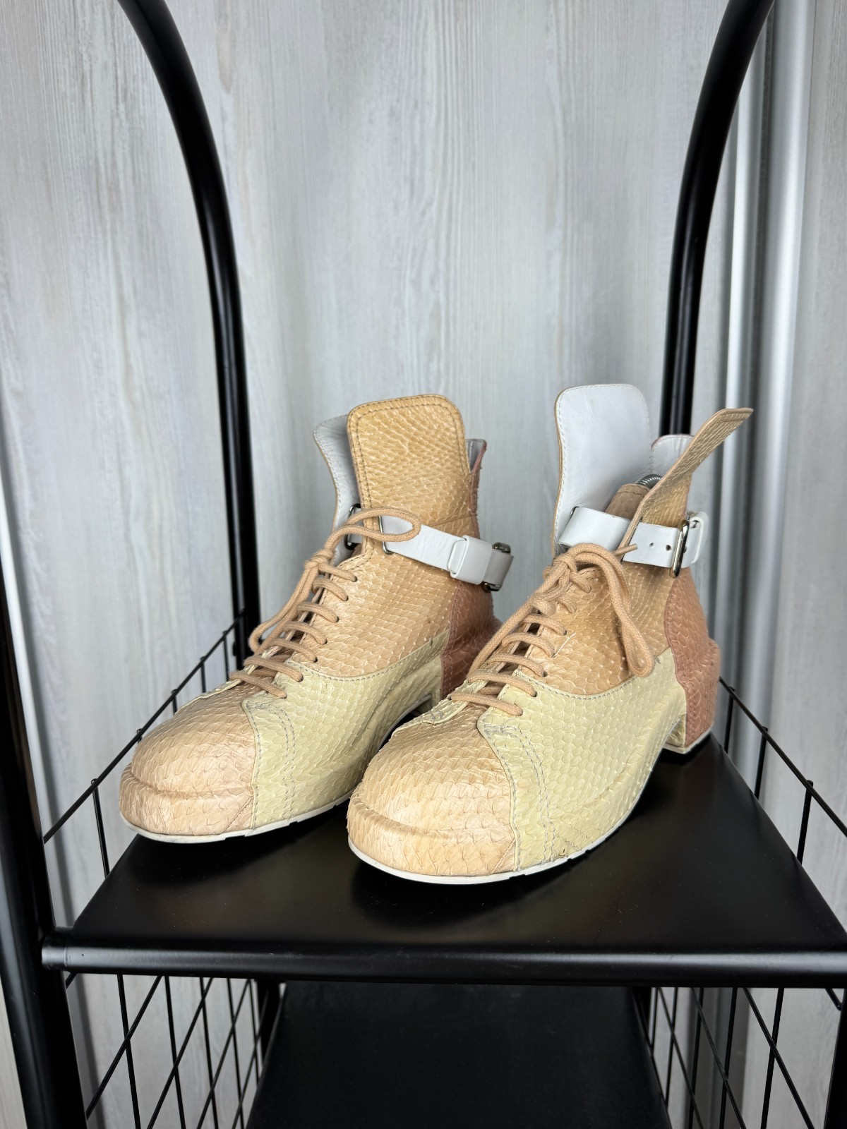 Jil Sander colour blocked snake python style leat… - image 8