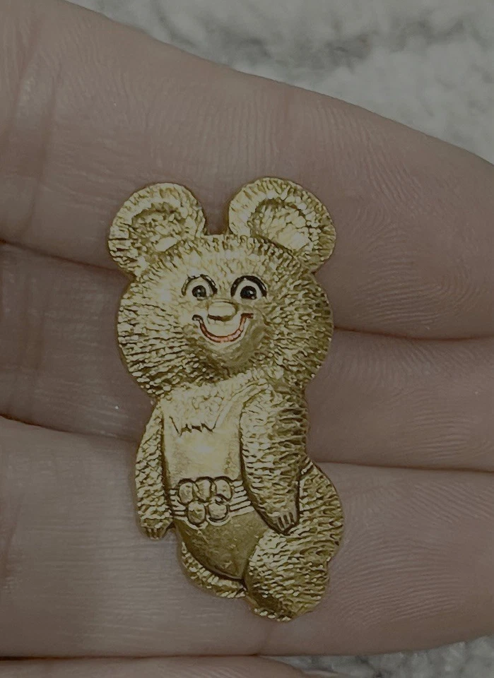 Prendedor Olímpico De Colección - Moscú 1980 Mascota Oficial Misha - Prendedor Estampado 1" Foto 3 de 4