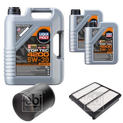 FEBI BILSTEIN Inspektionspaket 7L Liqui Moly Top Tec 4200 5W-30 für Mitsubishi
