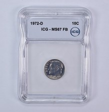 1972-D Roosevelt Dime MS67 FB ICG