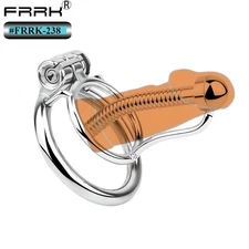 Piercing Chastity Device Metal Penis Cage S/M/L Size Chastity Lock 4 Ring FRRK