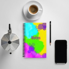 Color splash Spiral notebook, dotted pages