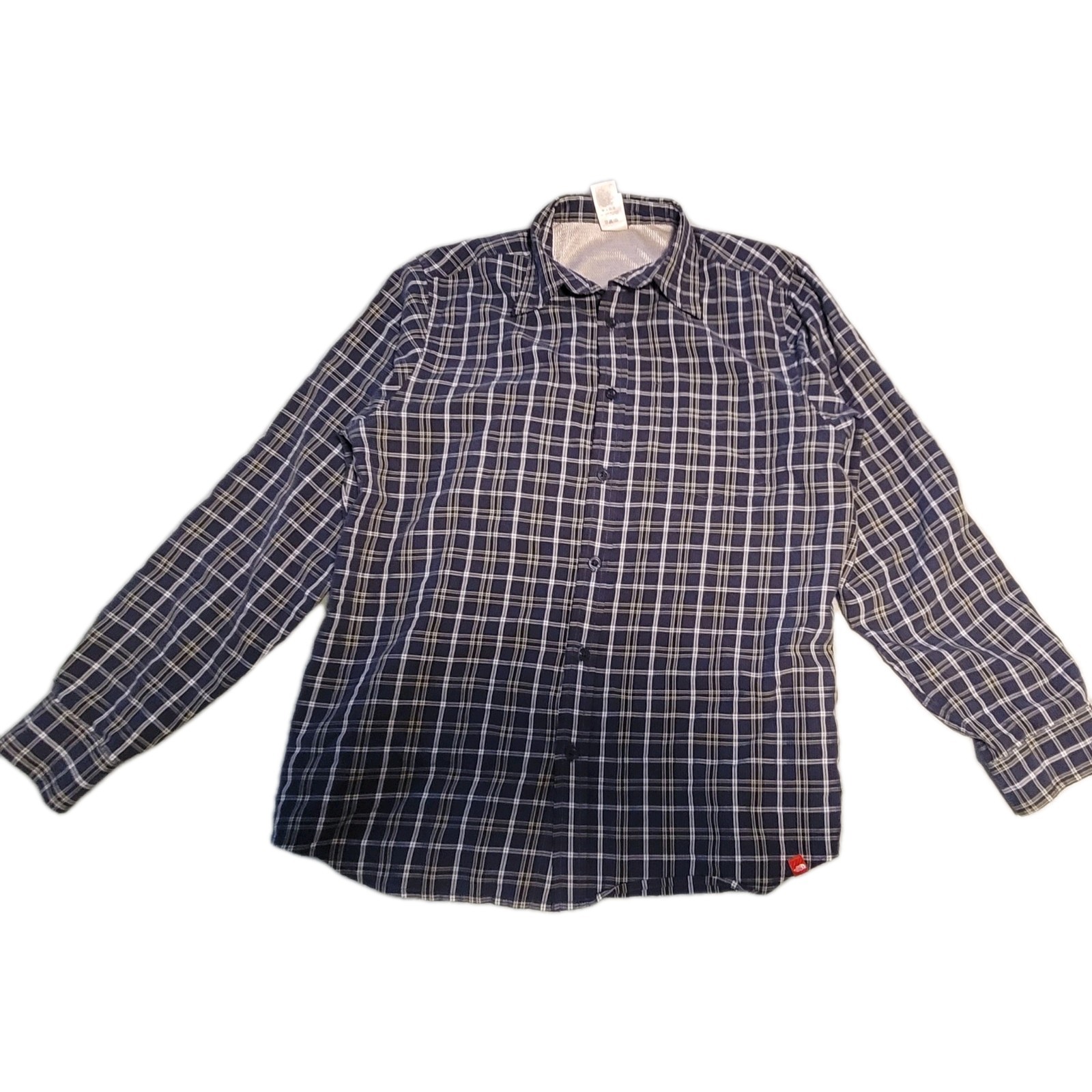 The North Face Mens Blue Plaid Button-Up Shirt