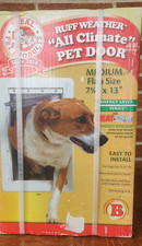 Ideal Ruff-Weather All Climate Dog Door Medium 7.25x13 Dual Flap NOS