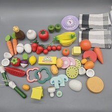 Vtg To Modern Wooden Pretend Play Fruit Lot Variety Fruit Vegetable Education
