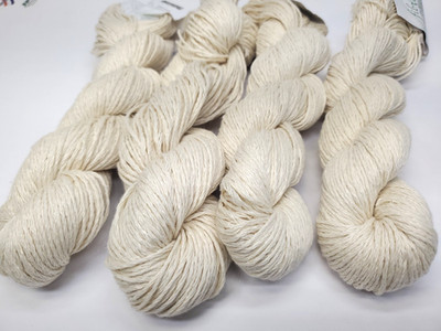 Fibra Natura Linen Cottton Blend 3.5 oz 100 Gram yarn  Lot: 4 skeins Cream Color