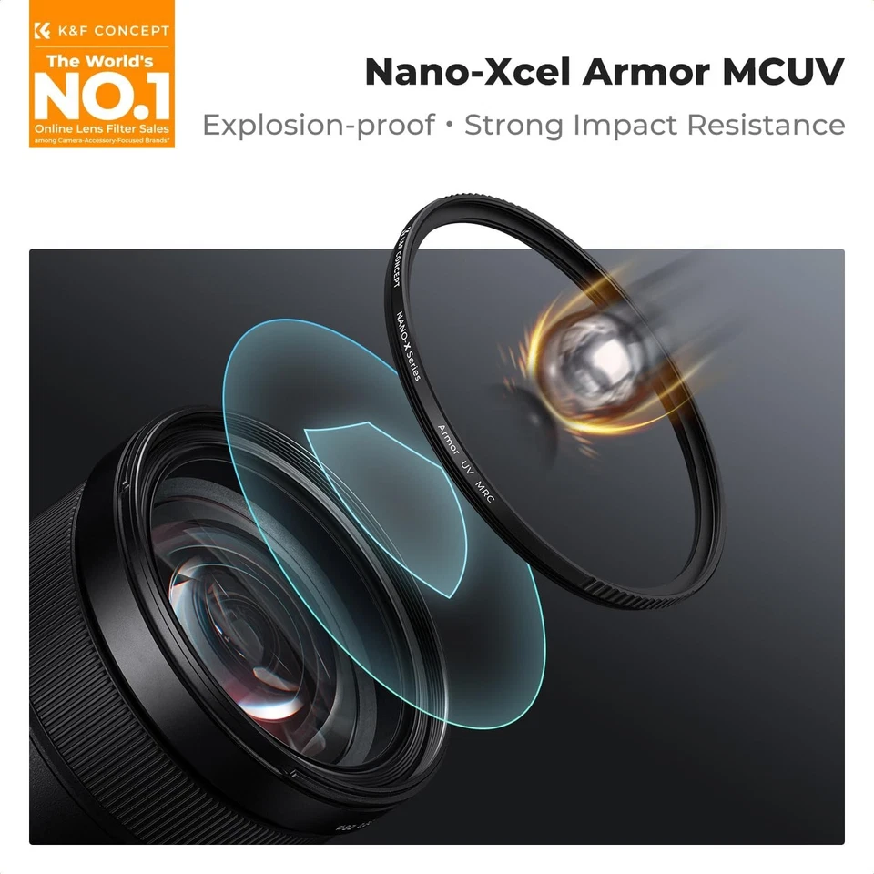 K&F Concept Explosive-Proof MCUV Lens Protection Filter for 4K/8K Photography - Image 2 of 4