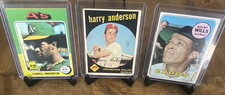 Topps MLB Baseball Card Lot 3 1975 Washington 1959 Anderson 1969 Wills