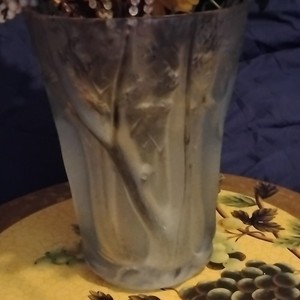Decorative Glass Vase with Tree Motif