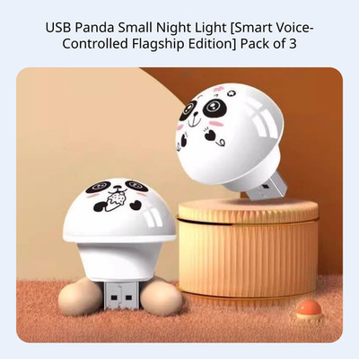 Voice-activated Panda LED Night Light, Smart Eye-Protecting USB Night Light