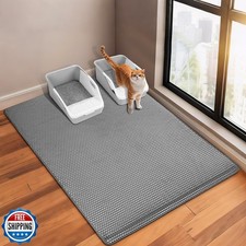 GRELY XL47''X 28'' Extra Large Cat Litter Mat,Double Layer Litter