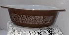 VTG PYREX WOODLAND BROWN 1.5 QT OVAL CASSEROLE DISH #043 OVEN & MICROWAVE No Lid