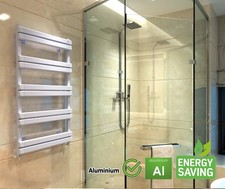 Aluminium Towel rail. compatible with heat pump. energy efficient. White.
