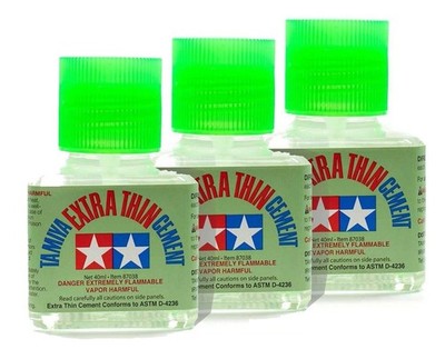 Tamiya 87038 extra dünner Zementkleber feine Spitze 40ml (3er Pack)