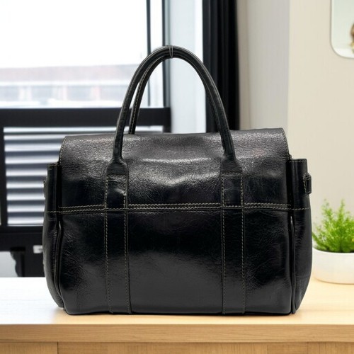 Mulberry Bayswater Satchel Handtasche Schwarz Leder Schultertasche Boston Japan Gebraucht - Bild 2 von 8