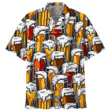 Beer Glass Pattern Unisex Hawaiian Shirt