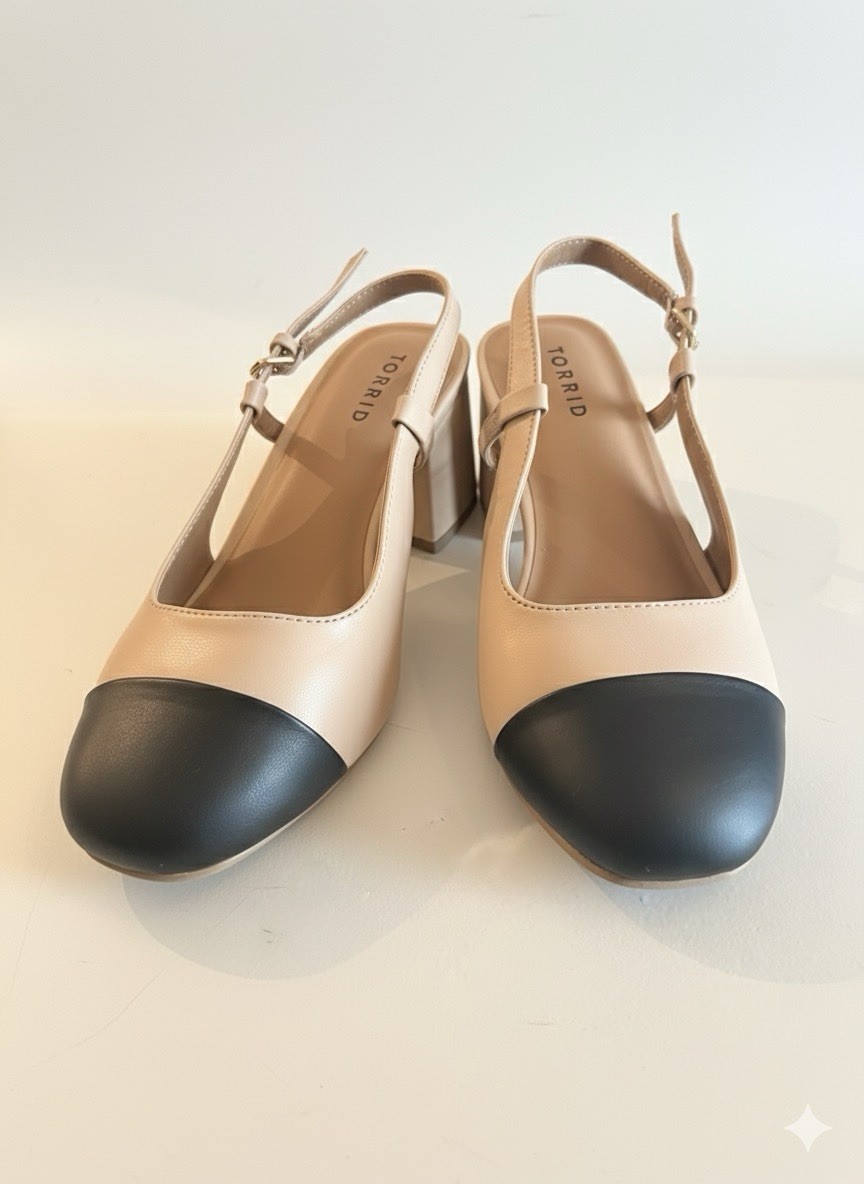 Torrid Slingback Block Heel (WW) Tan Size 8.5 #G15046