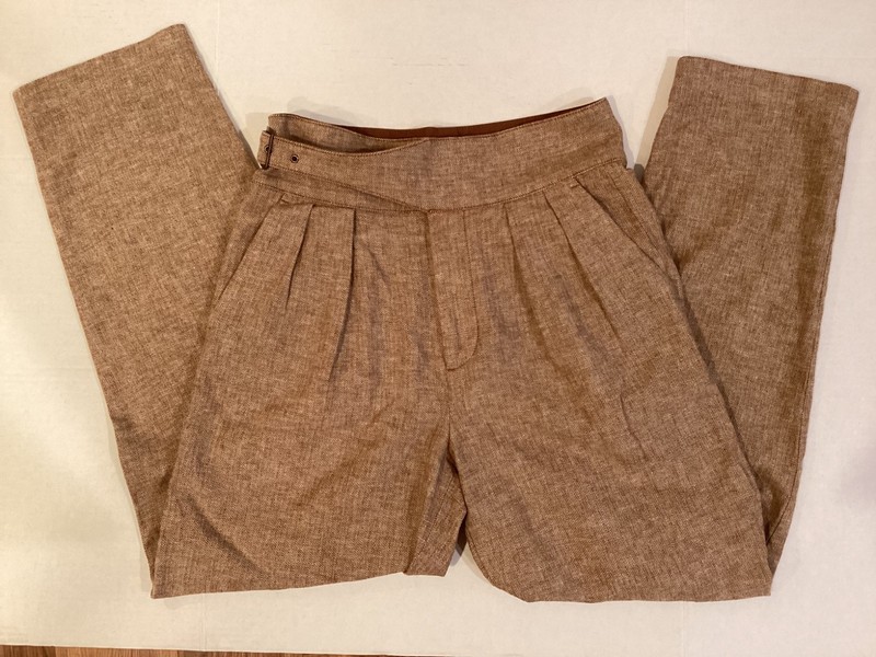 Banana Republic Pants Womens 2 Beige Herringbone Linen Blend Office Career NWT