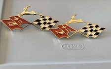 1958 58 Impala 24k Gold Plated Rear Side Quarter Panel Cross Flags 1958 58 Impala 24k Gold Plated Rear Side Quarter Panel Cross Flags