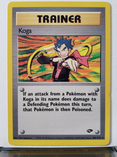Koga 106/132 NM - RARE Gym Challenge Pokemon Card $2 Flat Shipping - Picture 1 of 3