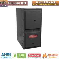 Goodman Gas Furnace 96% 120K Downflow/Horizontal Multi-Speed Single Stage R32