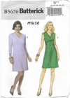 B264 BUTTERICK B5676: DRESS SIZE 8-16 SEWING PATTERN