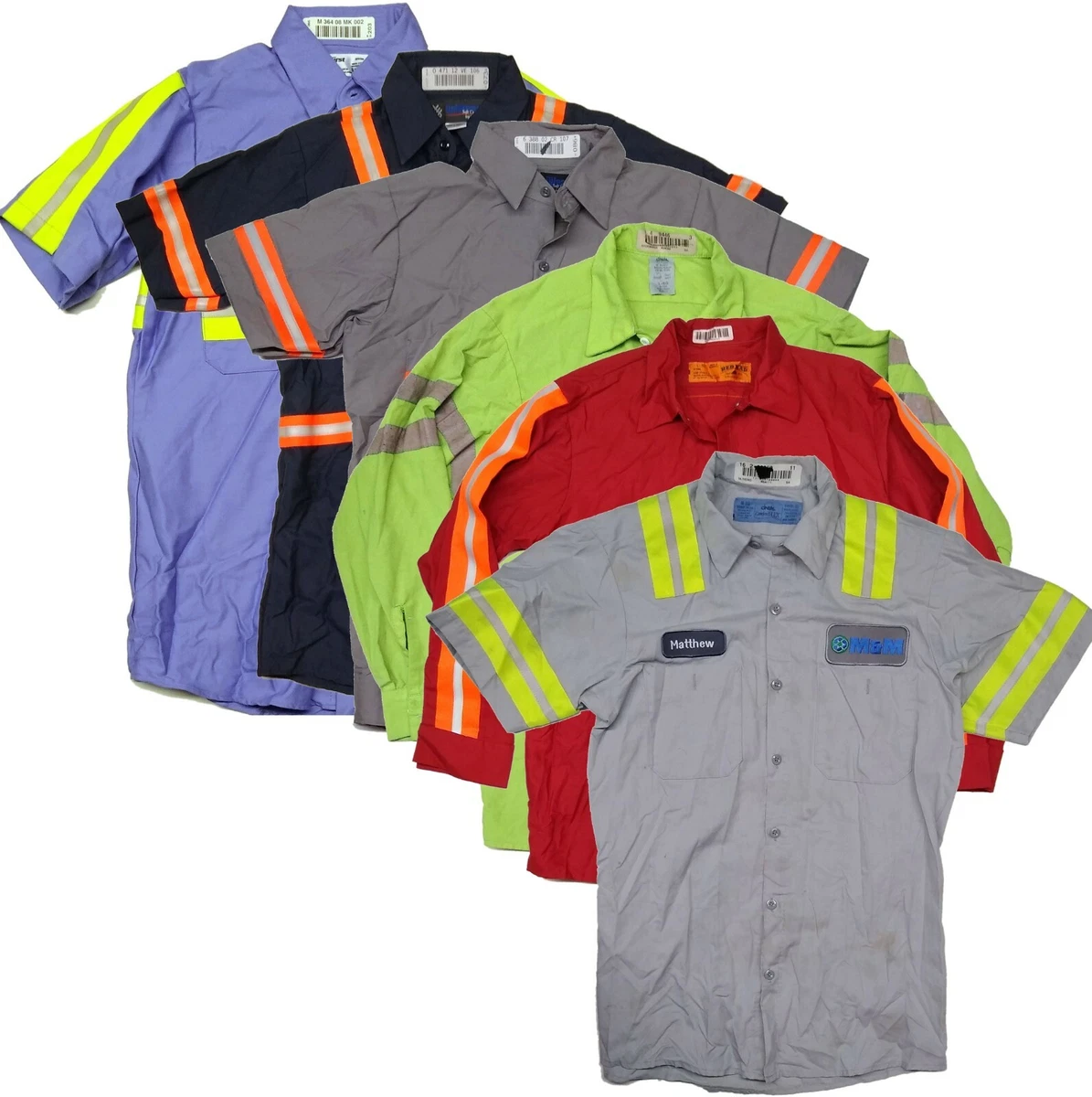 Used Work Shirts High Visibility Hi-Vis Reflective Safety Uniform Towing