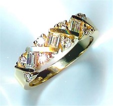 New 0.74CT Total Diamond 14k Yellow Gold Wedding Band