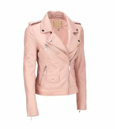 Women's Pink Biker Motorcycle Vintage 