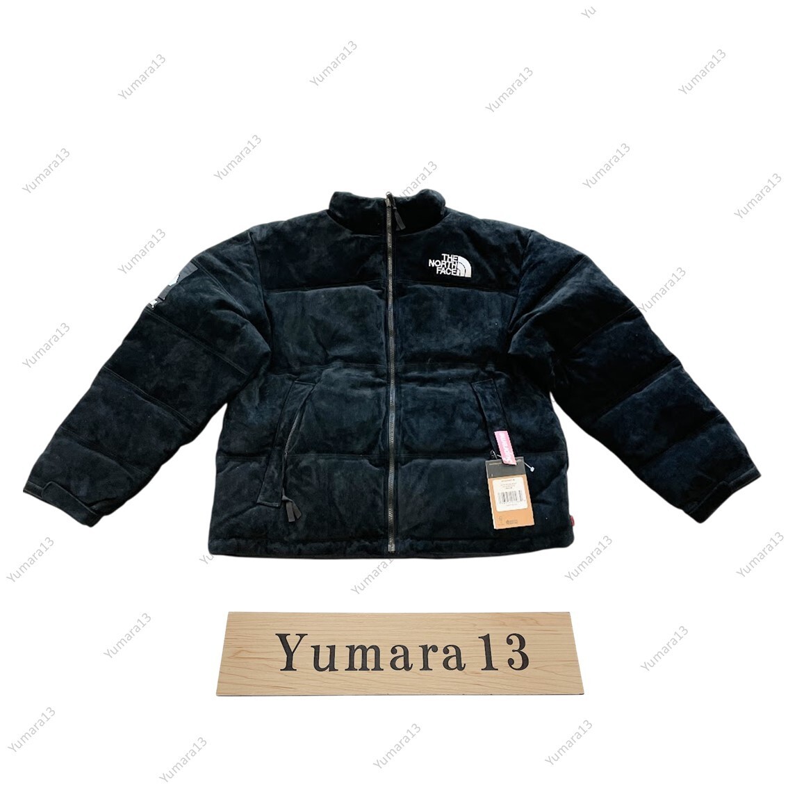 Supreme The North Face Suede Nuptse Jacket Black White Blue Supreme The North Face Suede Nuptse Jacket Black White Blue
