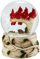 Cardinals Wind Up Musical Snow Globe by Kurt Adler-We Wish You a Merry Christmas