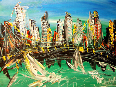 MANHATTAN  Mark Kazav  IMPRESSIONIST IMPASTO ARTIST  FNT79