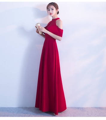 cold shoulder long gown