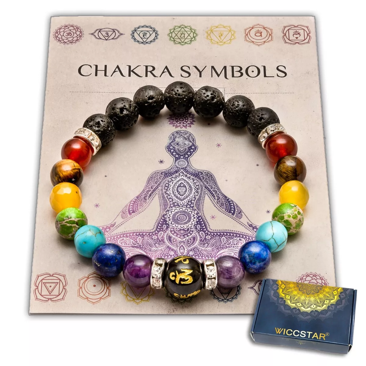 7 chakra hematite bracelet