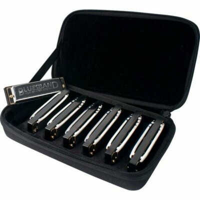 Hohner 'Blues Band' Harfe/Mundharmonika Set & Koffer, 7x Bluesharfen, M1501/7