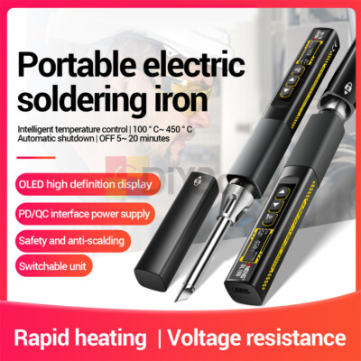 96W Thermostatic Smart Soldering Iron Adjustable Temperature  /°F PD/QC Type C