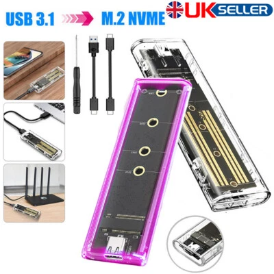 M.2 NVMe SSD to USB 3.2 Type-C Enclosure Case Converter Adapter M&B+M Key