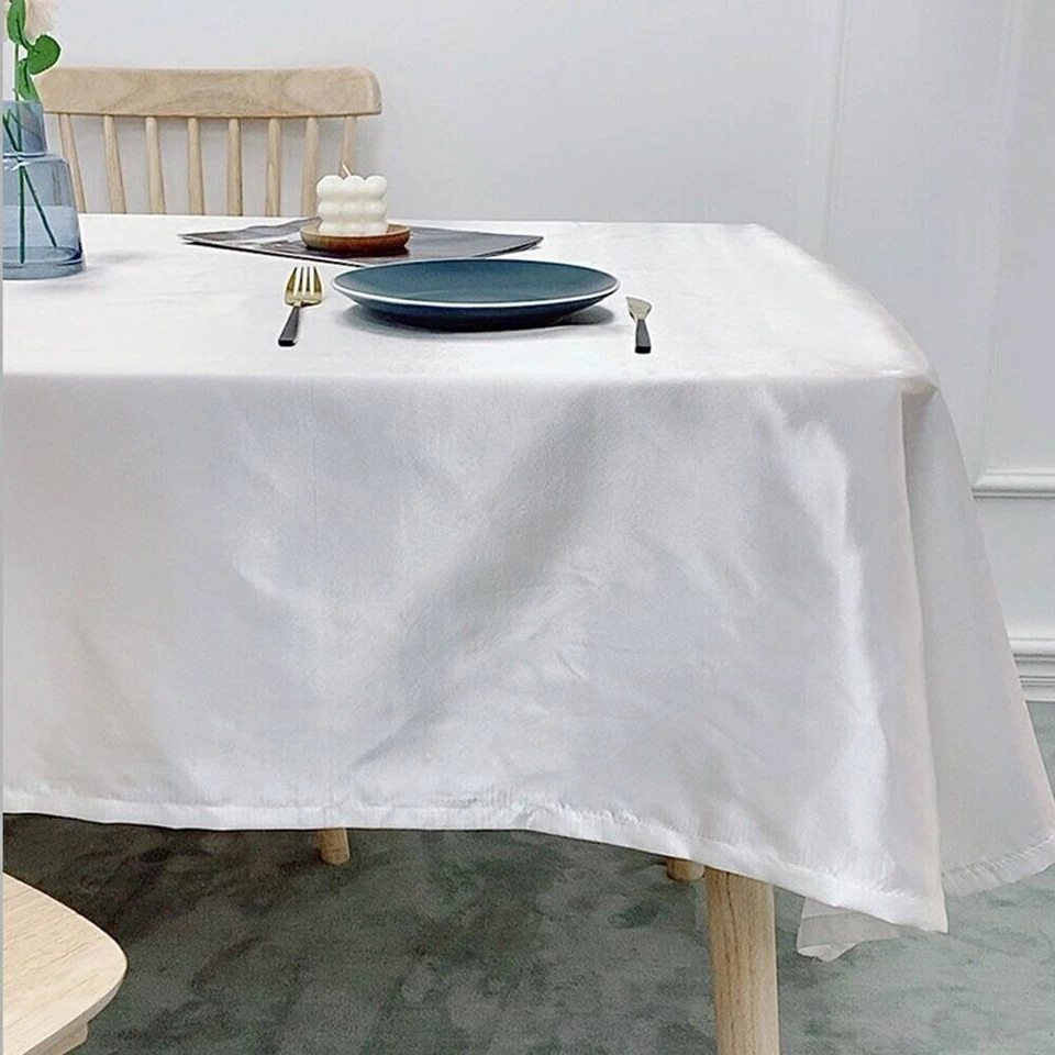 Satin Tablecloth Dining Kitchen Table Cloth Cover Wedding Party Banquet Decor - Image 3 of 4