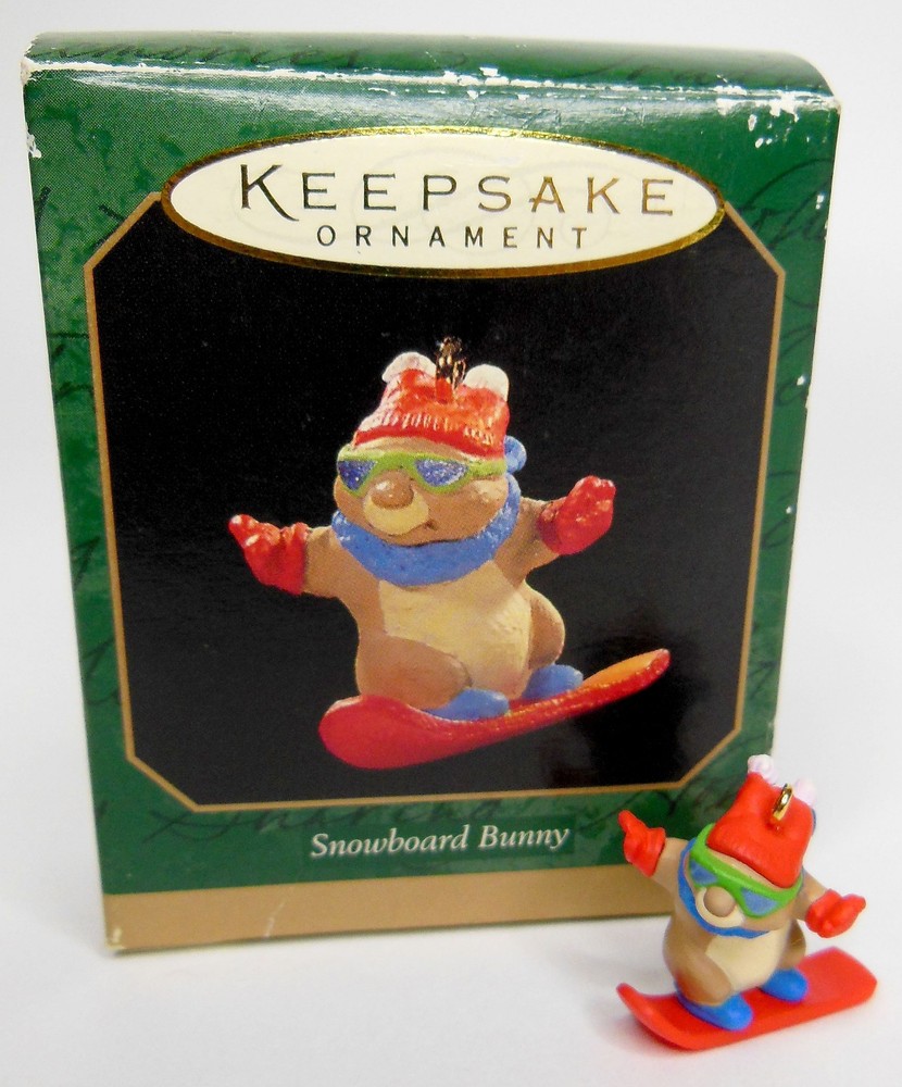 Vtg 1997 Hallmark Snowboard Bunny Mini Keepsake Ornament - Thumbnail 4