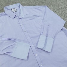 Charles Tyrwhitt Dress Shirt Mens 21.5 - 35 French Cuff Regular Fit Herringbone