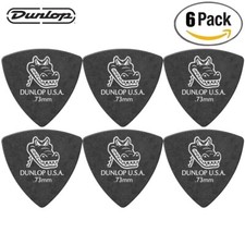 6-PACK Dunlop 572P.73 Gator Grip  Small Triangle .73 Matte Black Guitar Picks