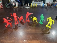 Cowboy And Indian  s plastic Toy figures Multi Color Vintage