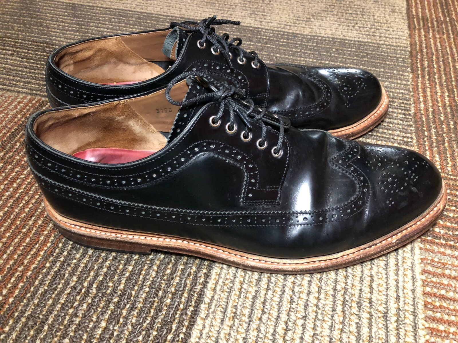 Grenson Angus Brogue Black Wingtip 