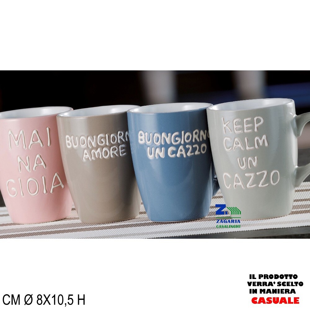 1 PZ TAZZA TAZZONE COLAZIONE MUG IN CERAMICA 4 DECORAZIONI ART. 57902