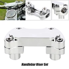 1 1/2" Tall Handlebar Risers &Top Clamp For Harley Dyna Softail Fatboy Sportster