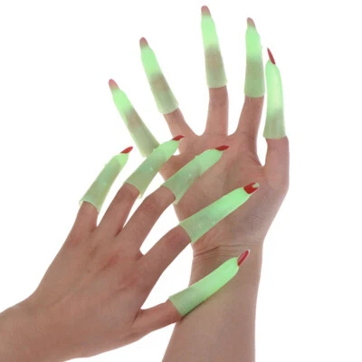 THE RUBBER PLANTATION ™ Long Witches Fingers Glow Witch Halloween Prosthetic Fancy Dress World Book Day