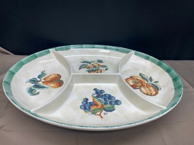 Himark ''FRUIT'' Italy ~ 4 Part Divided Serving Platter ~ 20 1/2'' x 15 3/4''