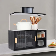 Farmhouse Sideboard Buffet Storage Cabinet 26.4" Tall Adjustable Shelves w/ Door