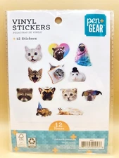 12 Vinyl Stickers FURRY FRIENDS EDITION Dogs, Cats, Frog, Frenchie Pen+Gear, NIP